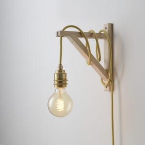 Brass Shade Ready Plug-In Pendant Light With 15ft Cord - Hanging Swag Industrial Lamp