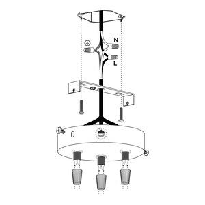 3-Port White Ceiling Canopy With Nylon Cord Grips 4.7in 120mm Plug-In To Hardwired Fixture Conversion Kit DIY Lighting Lamp Parts image 4