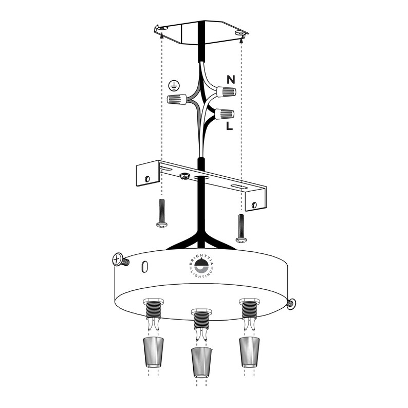 3-Port White Ceiling Canopy With Nylon Cord Grips 4.7in 120mm Plug-In To Hardwired Fixture Conversion Kit DIY Lighting Lamp Parts image 4