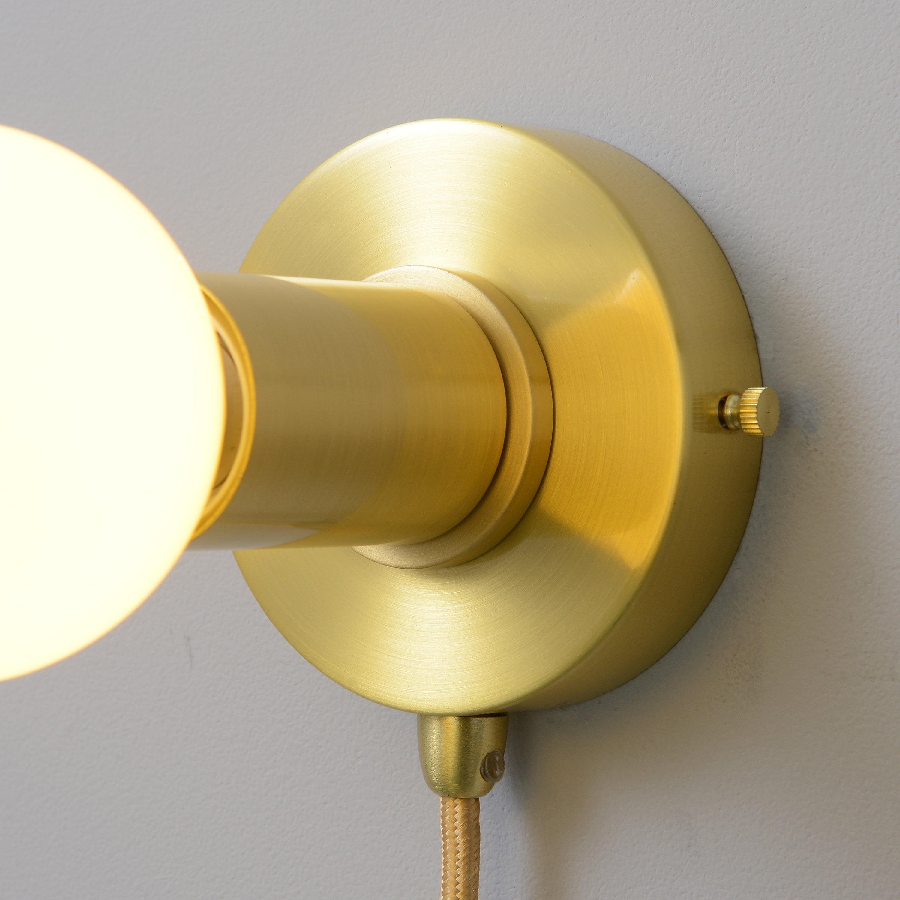 Brushed Gold Plug-in Wall Sconce Light - Industrial Modern Portable ...