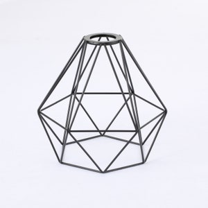 Black Geometric Diamond Cage Shade - For Industrial Lamps And Pendant Lights - Stunning Over Dining Tables, Wet Bars And Kitchen Islands