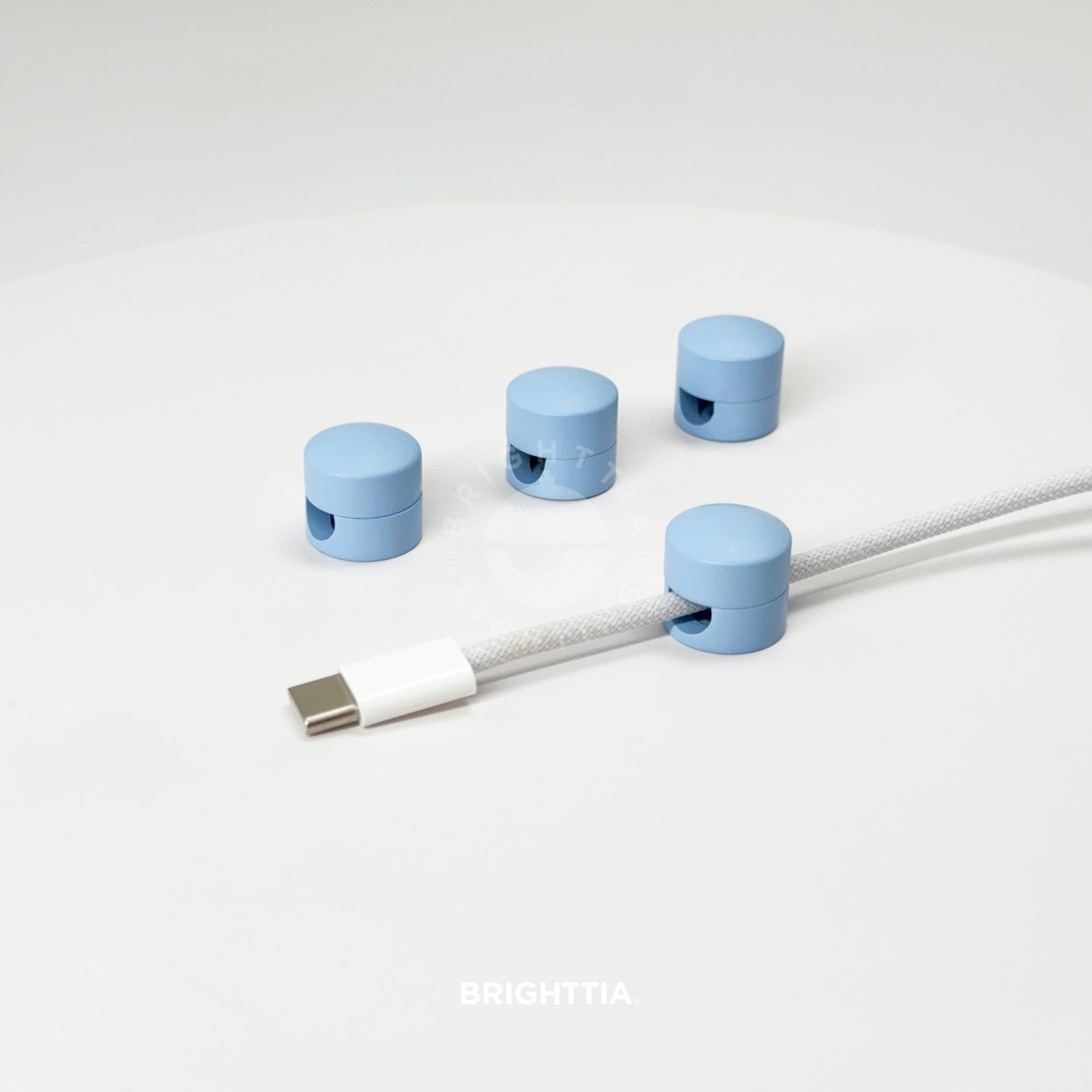Light Blue Cable Organizer - 4PC Cord Clip for Home Office Desk ...