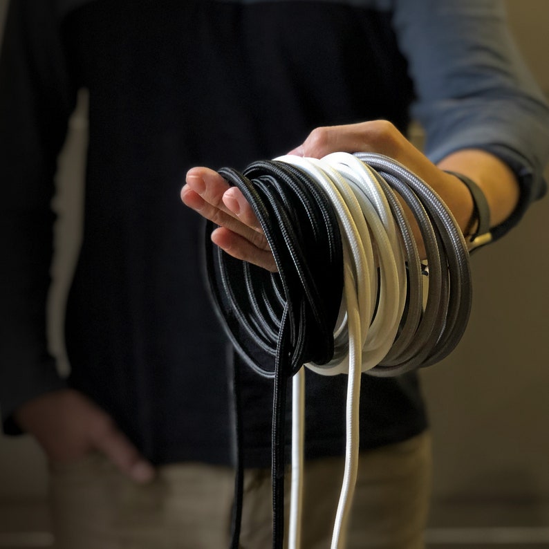 Black Fabric Cord 16ft Cloth Covered Electrical Wire for DIY Etsy