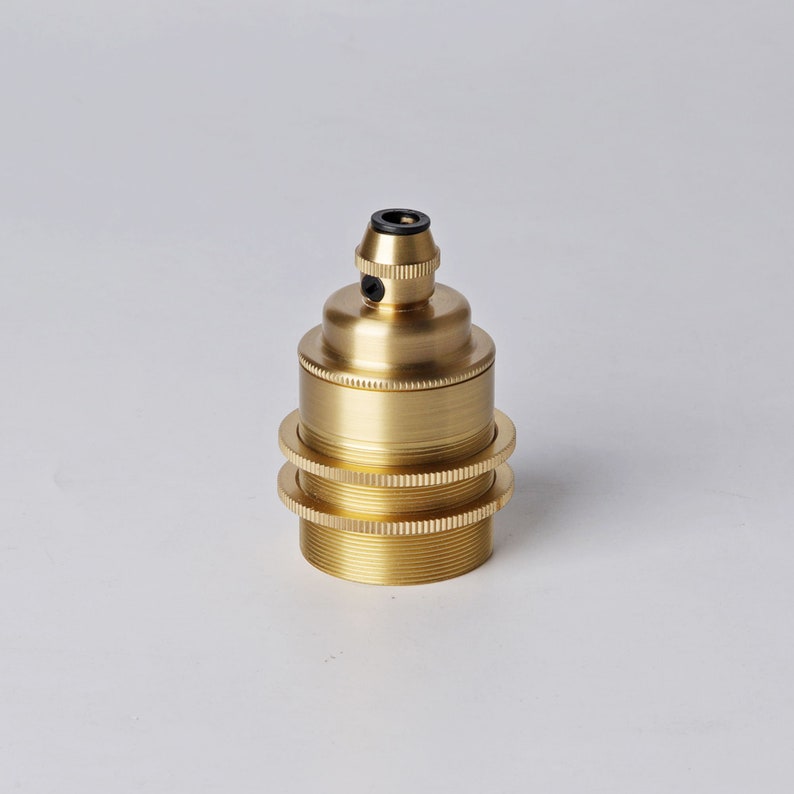 Brass Threaded Light Bulb Socket Cord Grip Shade Ready E26 Lamp Holder For Custom Handmade Lighting Project Fixtures Parts