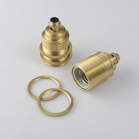 Brass Light Bulb Threaded Socket And Cord Grip Shade Ready Brass Light Bulb Threaded Socket And, Lamp Holder And Cord