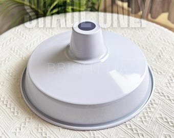 White Classic Cap Lamp Shade - 14in (360mm) Metal Shade for Industrial Pendant Lights