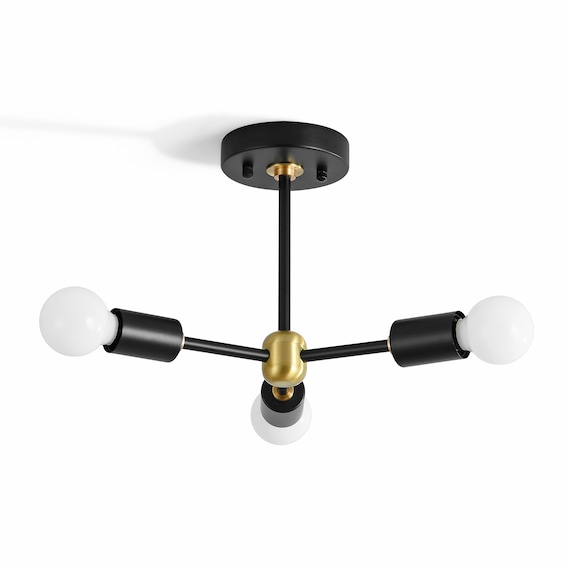 Flush mount 2024 sputnik light black