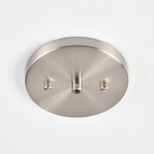 5in Modern Shallow Canopy Kit With Hardware - Brushed Nickel - Plug-In To Hardwire Pendant Light Conversion - DIY Lighting Lamp Parts