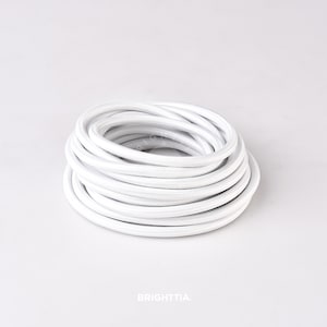 White Fabric Cord - 16Ft Cloth Covered Electrical Wire For DIY Hanging Lamps And Industrial Pendant Lights - Vintage Lamp, Appliance Revival