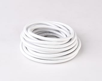 White Fabric Cord - 16Ft Cloth Covered Electrical Wire For DIY Hanging Lamps And Industrial Pendant Lights - Vintage Lamp, Appliance Revival