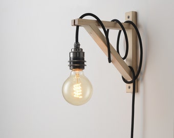 Gunmetal Shade Ready Plug-In Pendant Light With 15ft Cord - Hanging Swag Industrial Lamp - Use As Wall Sconce & Bedside Lamp - New Home Gift