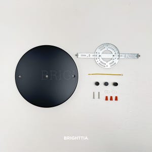 10" Black Ceiling Canopy Kit – 1, 2 or 3 Light Pendant Cluster Plate – Multi Port Lighting Canopy – Plug-In to Hardwire Conversion