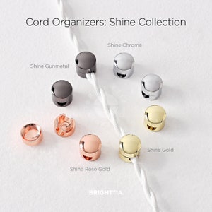 Rose Gold Cable Organizer Cable Management Clip Buttons For Work Desk, Nightstand, Wall and Car Made of Brass 4 Colors image 10