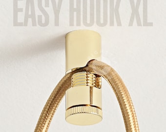 Large Gold Easy Ceiling Hook - Heavy Duty Modern Minimalist Cord Keeper Hook For Swag Pendant Lamp, Chandelier Lighting & Hanging Planter