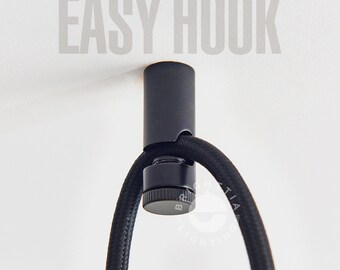 Ganchos De Aluminio Negro Para Lámparas Colgantes - 2 Piezas, Soporte Para Cables Eléctricos, Ideal Para Organización Y Decoración