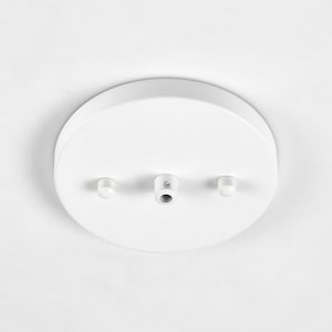 5in Modern Shallow Canopy Kit With Hardware - Matte White - Plug-In To Hardwire Pendant Light Conversion - DIY Lighting Lamp Parts