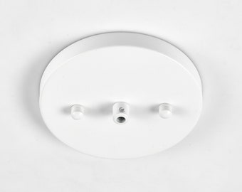 5in Modern Shallow Canopy Kit With Hardware - Matte White - Plug-In To Hardwire Pendant Light Conversion - DIY Lighting Lamp Parts