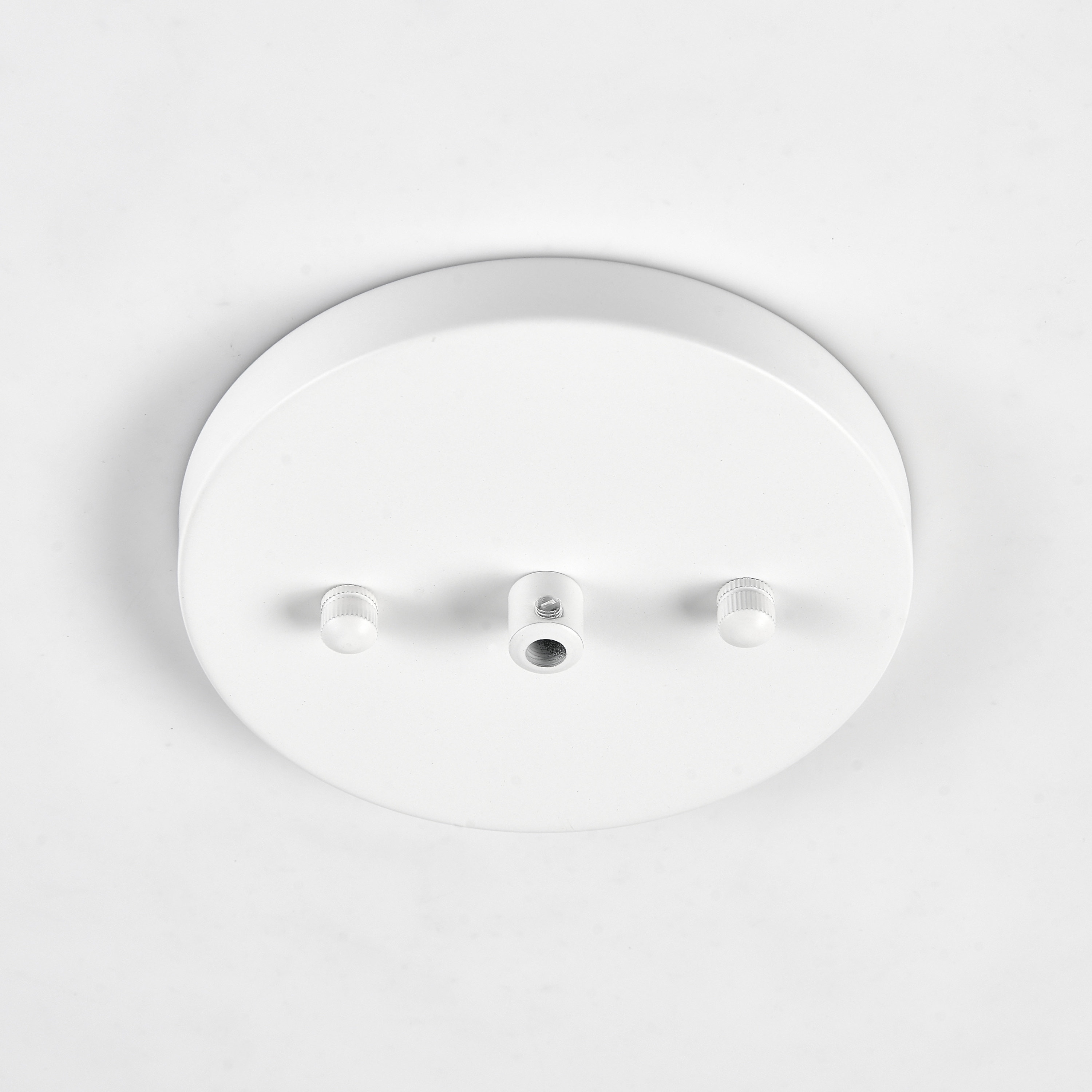 5in Modern Shallow Canopy Kit With Hardware - Matte White - Plug-In To Hardwire Pendant Light Conversion - DIY Lighting Lamp Parts