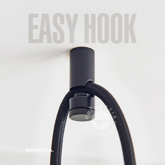 Black Easy Hook Minimalist Cord Keeper Hook for Swag Pendant, Chandelier  Lighting & Hanging Plant Wall/ceiling Mountable 6 Colors 