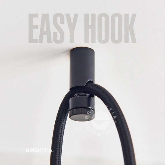 Black Easy Hook Minimalist Cord Keeper Hook for Swag Pendant, Chandelier  Lighting & Hanging Plant Wall/ceiling Mountable 6 Colors 