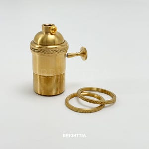 Messing Fassung Ø32mm Mit Schatten Ringen & Drehknopf - Lampenfassung für Beleuchtungsprojekte