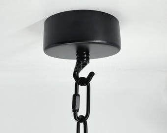 Matte Black Ceiling Canopy Hook – 80mm Pendant Light Swag