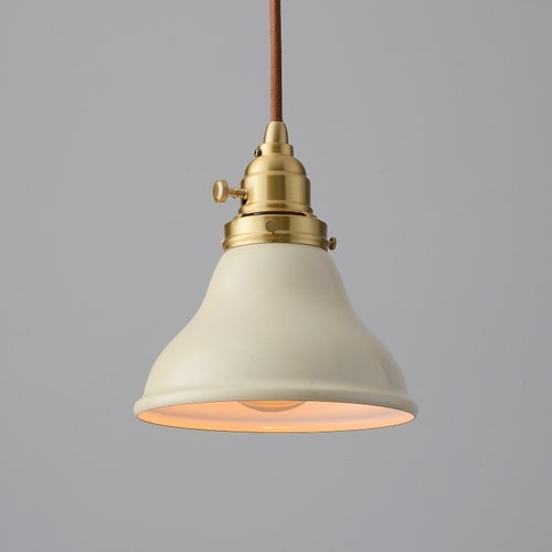 Beige Dome Shade Pendant Light Fixture 6 5in Porcelain Beige Dome Shade Pendant Light Fixture, Small Industrial Metal Lamp Shades