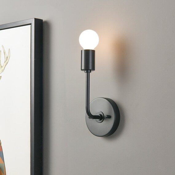 Black wall sconce modern deals