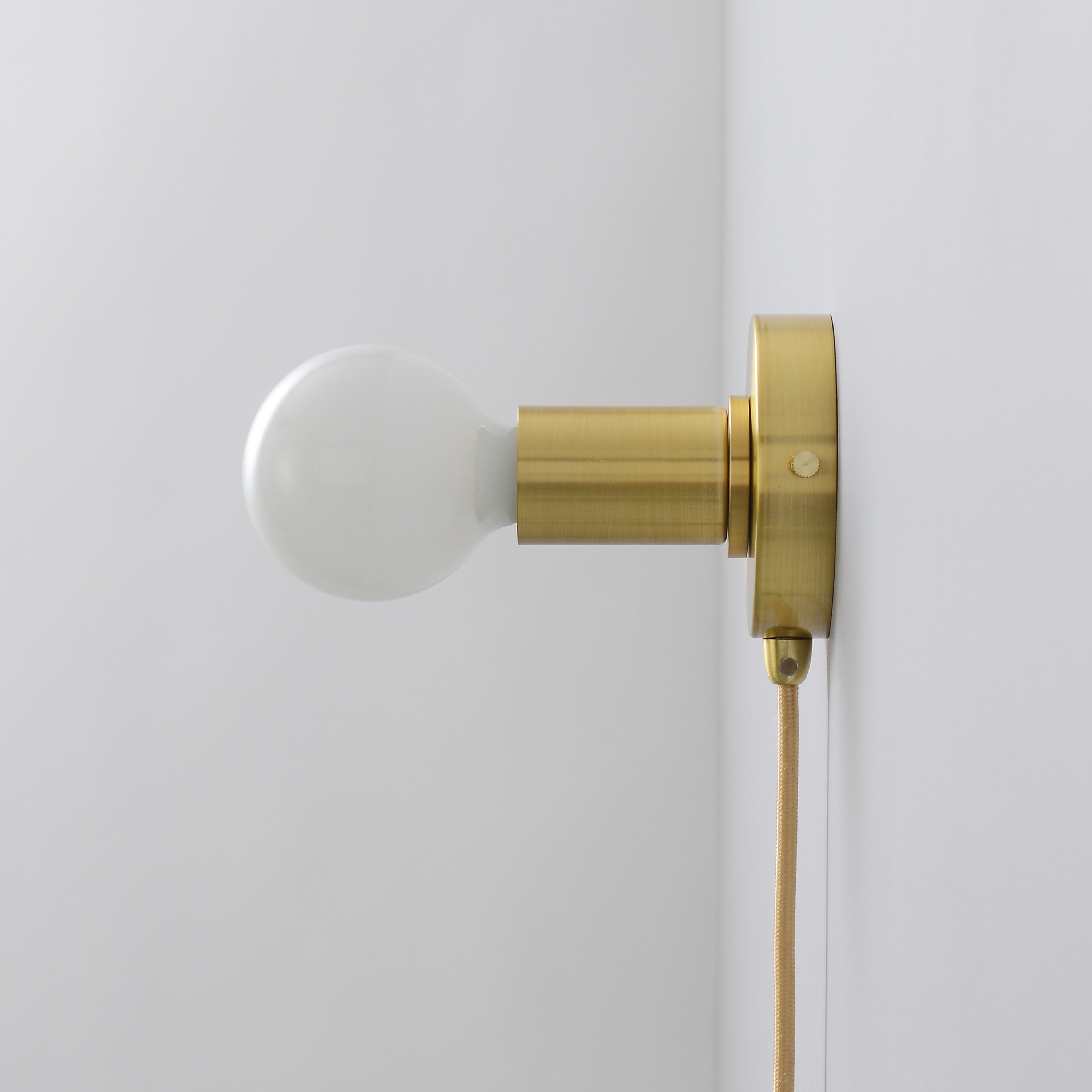 Brushed Gold Plug-in Wall Sconce Light - Industrial Modern Portable ...