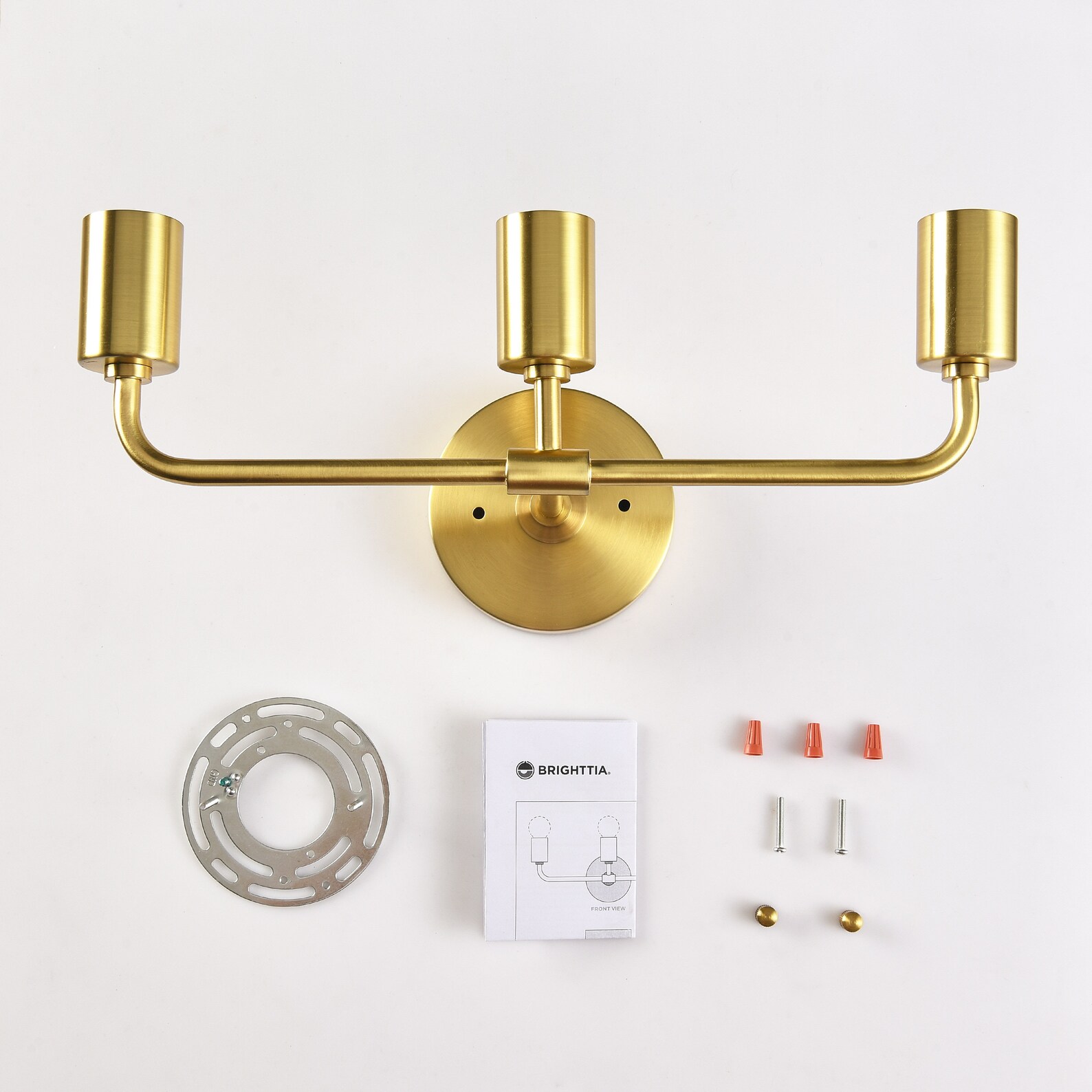 3light Brushed Gold Wall Sconce Modern Minimalist Bathroom Etsy