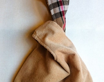 Corduroy mini bag  S / Japanese knot bag / Wristle bag