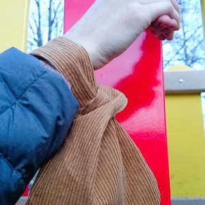 Corduroy Mini Bag S / Free hands bag / Japanese Knot Bag