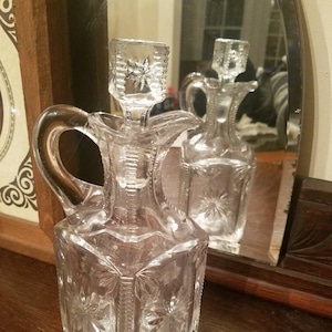 Vintage Claret Square Cut Crystal Wine Whiskey Decanter