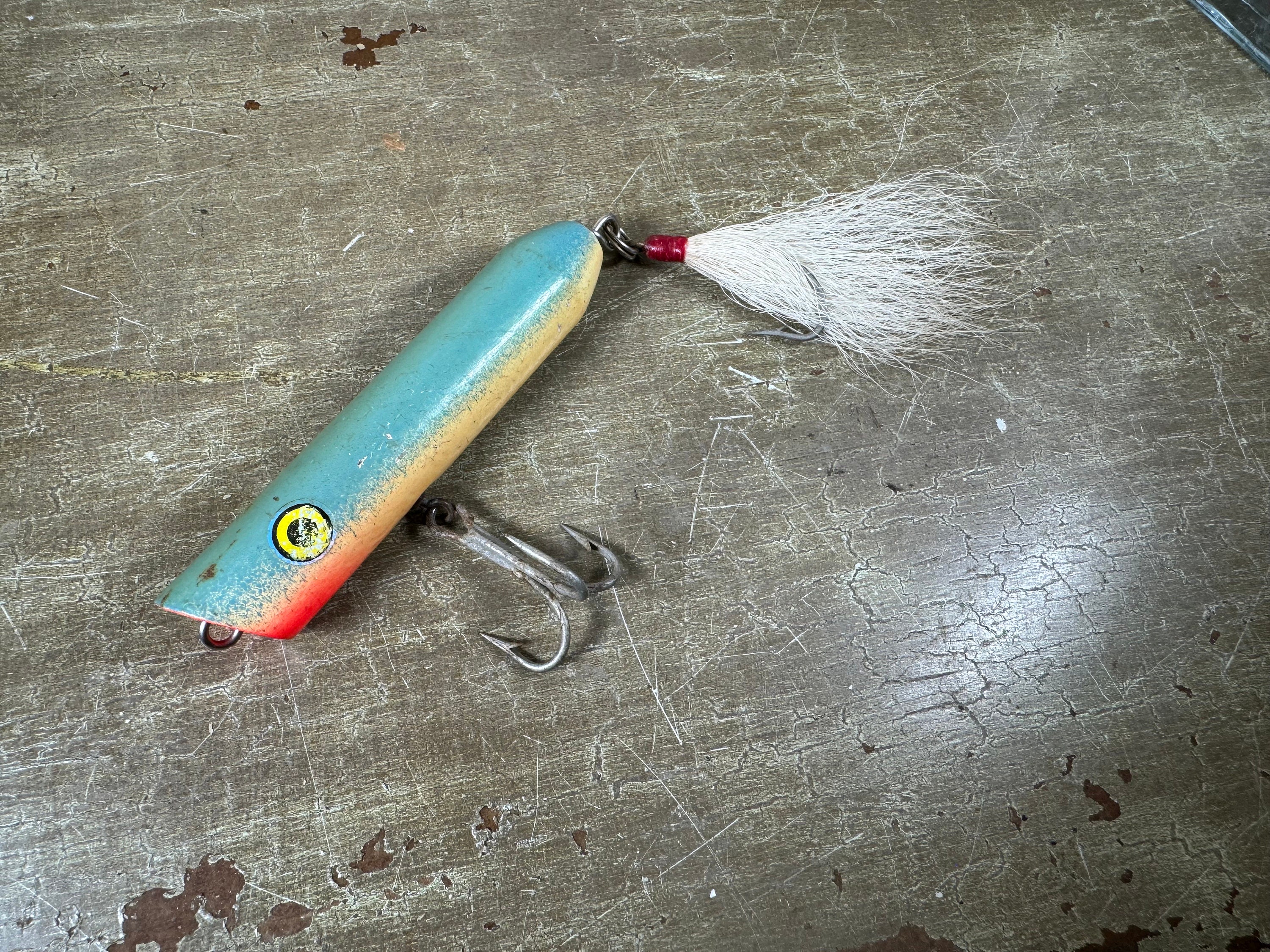 Wooden Lure Lure Building Supplies Aqua Blue Wooden Fishing Lure Top Water Popper, Treble Hooks Wooden Lure Lure Building Supplies Aqua Blue Wooden Fishing Lure Top Water Popper, Treble Hooks