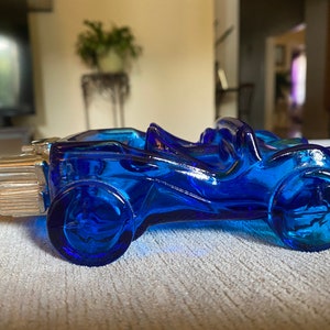 Vintage Avon Cobalt Blue Car, Cologne Bottle, Cologne Decanter, Fragrance, Antique