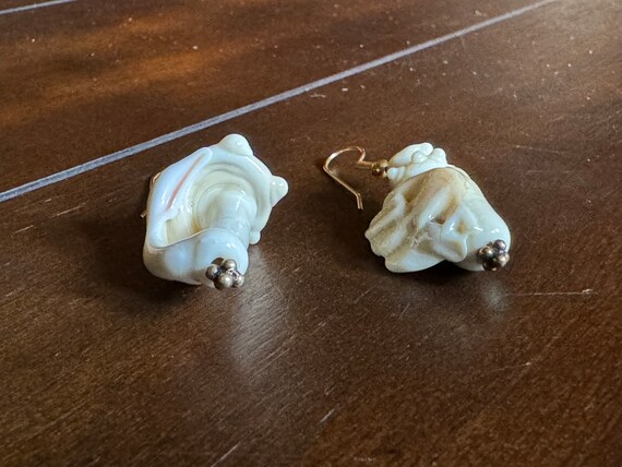 Conch Sea Shell Dangle Earrings, Nautical Beach J… - image 6
