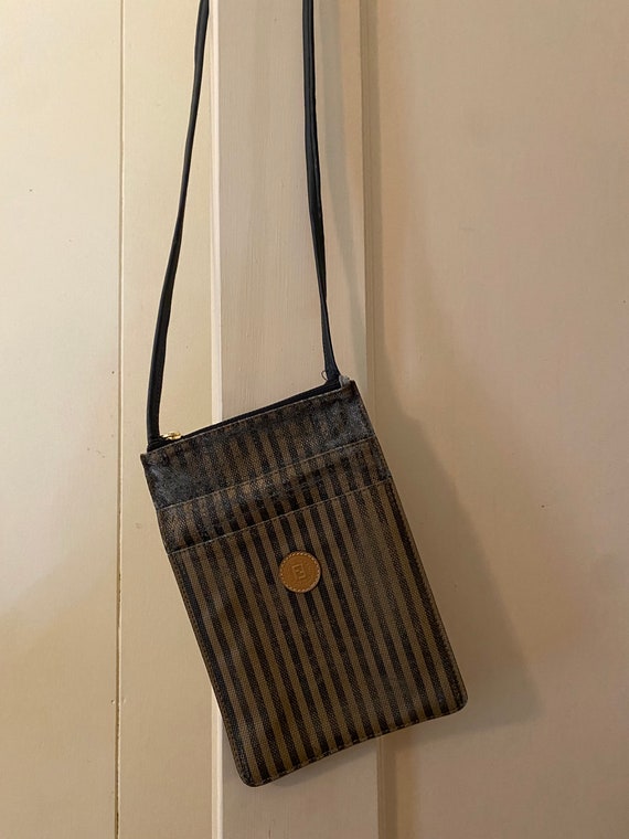 Authentic Vintage Fendi Penguin Striped Crossbody Bag