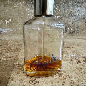 Charlie by Revlon Vintage Perfume Bottle - Used  - Some Fragrance Left in Bottle