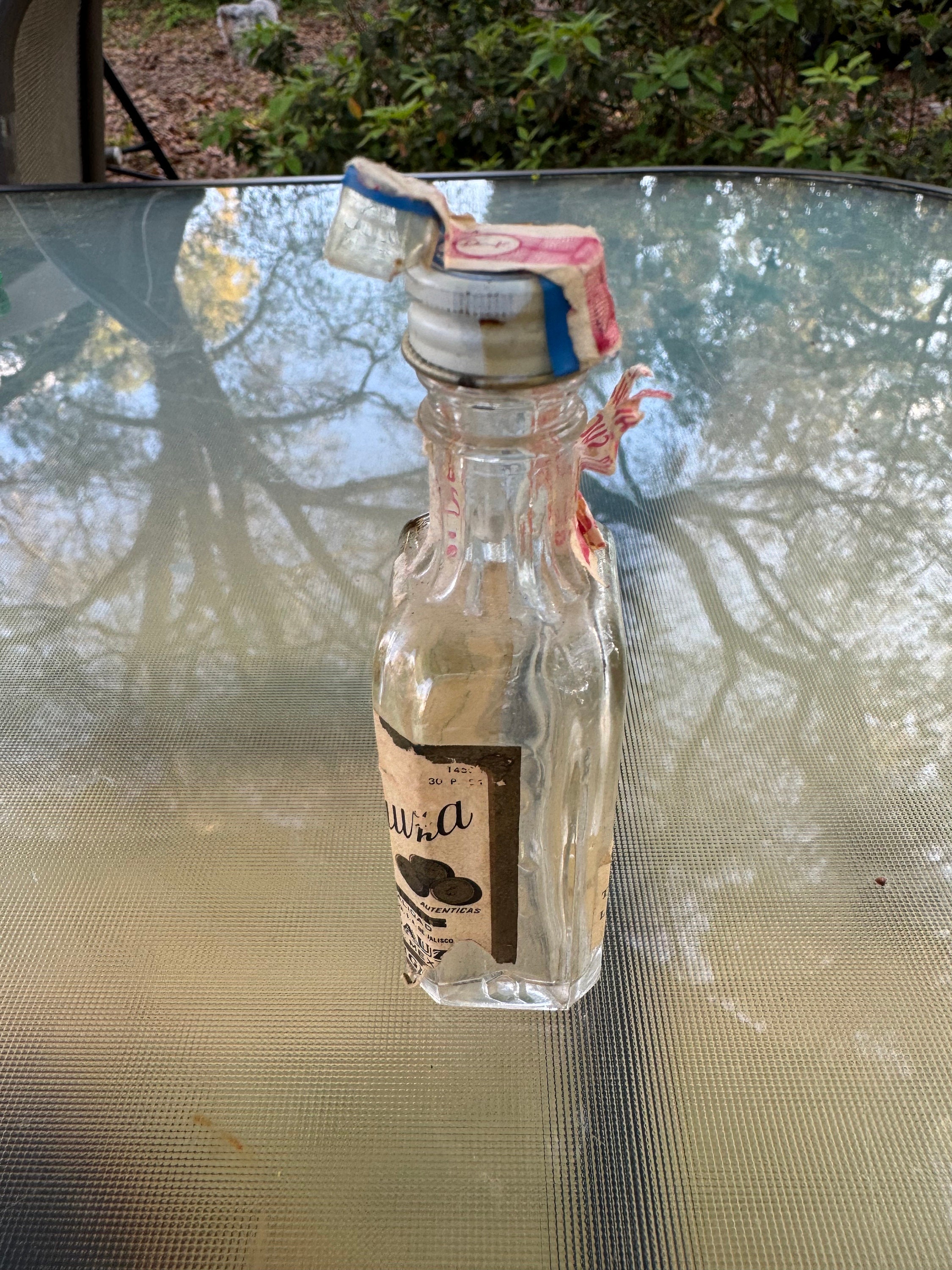 Vintage Miniature Tequila Sauza Bottle - Empty Liquor Bottle