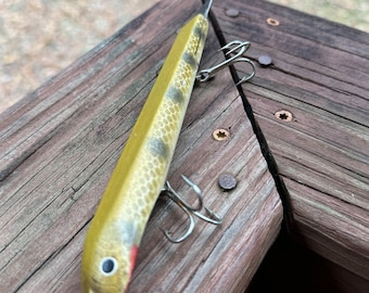 Wooden Vintage Snake Freshwater Fishing Lure w Treble Hooks ~ Antique Fishing Tackle