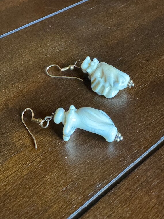 Conch Sea Shell Dangle Earrings, Nautical Beach J… - image 9