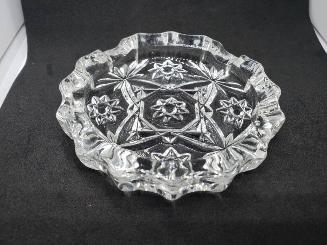 Vintage Crystal Ashtray/midcentury Heavy Antique Ashtray/star Etsy UK