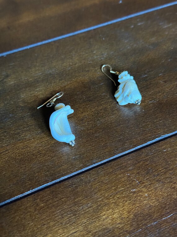 Conch Sea Shell Dangle Earrings, Nautical Beach J… - image 5