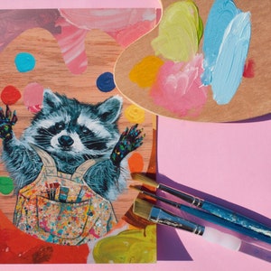 Impression artistique raton laveur