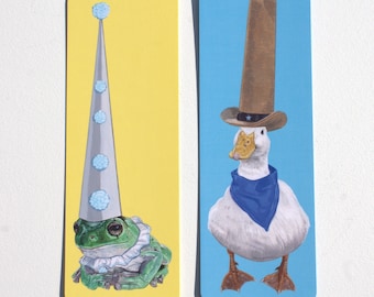 Clown Frog and Cowboy Duck Bookmarks
