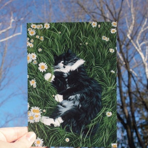 Impression de carte postale de sieste de chat