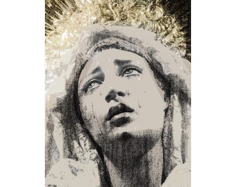 Pacific Giftware Our Lady of Sorrows Wood Base with Brass Name Plate Home Decor