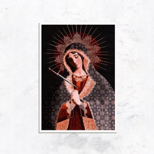 Schmerzhafte Muttergottes Heilige Karte
