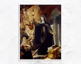 Vintage Saint Clare of Assisi Holy Card