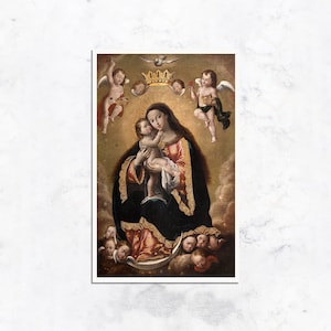 Immagine sacra latina Salve Regina d'epoca